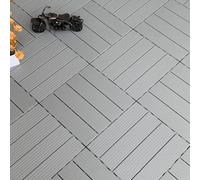 Carreaux de sol plate-forme verrouillage WPC | Lot de 10/20 multicolores 30,5 x 30,5 cm : for patio, porche, bord de piscine, passerelle.(Gray,20pcs)