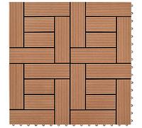 Carreaux de terrasse 30x30 cm 11 pcs Marron WPC 1 m2
