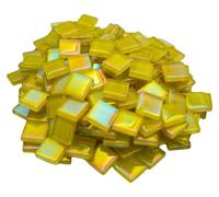 Carreaux en mosaïque de verre, irisés, 1,5 cm, 0,5 kg, pour travaux de bricolage, couleur jaune