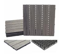 Carreaux En Wpc, Hwc-E19, Aspect Bois Pour Balcon/Terrasse, Structure 3-D, Marron 4 Carreaux 50x50 Cm = 1 M² Marron