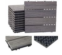 Carreaux En Wpc, Hwc-E19, Aspect Bois,Structure 3-Dimensionnelle,Marron Antique 11 Carreaux À 30x30 Cm = 1m² Marron