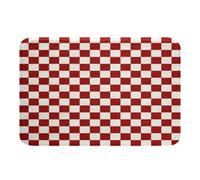Carreaux Géométriques À Damier Rouge Et Blanc Tapis pour Entrée Absorbant Tapis D'Entrée Durable Tapis De Sol pour Salons Chambre Porte 40x60Cm