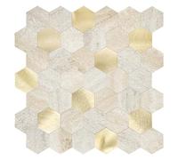 Carreaux Muraux Autocollants Avancés en Métal, 4 mm D'épaisseur, Carreaux Muraux Autocollants Avancés avec Métal Brossé, 10 Feuilles/Paquet