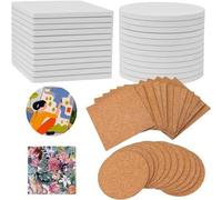 Carreaux muraux en céramique - Cales artisanales - Kit à monter soi-même - Avec amortisseurs en liège - 24 pièces 4x4 - Blanc