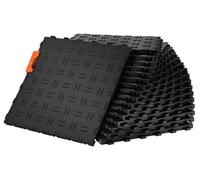Carreaux pour sol de garage, 305 x 305 x 13,4 mm, lot de 25 - Sol industriel avec structure double face antidérapante - Idéal pour les garages, les caves et les ateliers de réparation - Noir