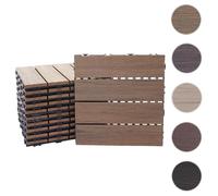Carreaux En Wpc, Hwc-E20, Aspect Bois Pour Terrasse, Structure 3-D 11 Carreaux À 30x30 Cm = 1 M² Marron Marron