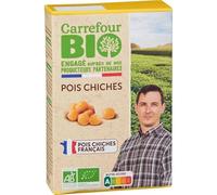 CARREFOUR BIO Pois Chiches Bio Français 500g - Légumineuses Riches en Protéines, Agriculture Biologique, Engagé auprès des Producteurs Partenaires - Lot de 4