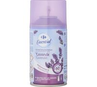 CARREFOUR Désodorisant Recharge Automatique Spray Lavande de Provence - Format 250 ml en Boîtier Métal - Neutralise les Odeurs jusqu'à 60 Jours - Made in France - Lot de 4