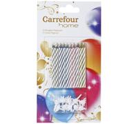 CARREFOUR HOME - Bougie Anniversaire Magiques - 3 Roses, 3 Bleues, 2 Grises, 2 Jaunes · Bougies à Effet Magique · À Planter dans le Gâteau ou les Cupcakes - le paquet de 10 - Le Lot De 4