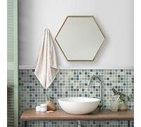 Carrelage Adhésif 10x20cm Vert - Bleu Credence Adhesive pour Cuisine Brique,Stickers Muraux Salle de Bains Cuisine Carrelage Adhesif Mural avec Motifs de Carrelage Dalle Pvc Adhesive Murale