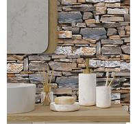 Carrelage Adhésif 10x30cm Effet De Pierre Credence Adhesive pour Cuisine Brique,Stickers Muraux Salle de Bains Cuisine Carrelage Adhesif Mural avec Motifs de Carrelage Dalle Pvc Adhesive Murale