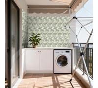 Carrelage Adhésif 15X30 Credence Cuisine Adhesive Salle de Bains Pvc | Stickers Muraux Adhesif Mural Avec Motifs de Carrelage Dalle,Décoration Cuisine Etanche Plantes Vertes