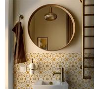 Carrelage Adhésif 20x20cm Blanc - Jaune Credence Adhesive pour Cuisine Brique,Stickers Muraux Salle de Bains Cuisine Carrelage Adhesif Mural avec Motifs de Carrelage Dalle Pvc Adhesive Murale