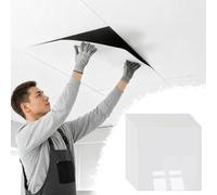 Carrelage Adhesif Mural Blanc Brillant Dalles de Faux Plafond Autocollantes | Carreaux de Crédence Unis Autocollants de 2 mm D'épaisseur, 30x30 cm, Stickers Muraux Imitation Céramique à Faire Soi-même