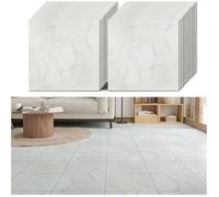 Carrelage Adhesif Sol Marbre Gris lle PVC Adhesive Sol Salle de Bain Imperméable Stickers Carrelage 30cm×30cm 24 Pièces SOLS PVC