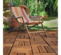 Carrelage bois acacia 30 x 30 cm carrelage terrasse système clic extérieur carrelages clic clac balcon terrasse terrasse bois, résistant aux intempéries, antidérapant, H 1,9 cm, lot de 10