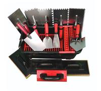 Carrelage Boîte à joints Kit de carreleur 15 pièces Boîte de lavage Truelles dentées Spatule Planche à joints Seau de construction CT03