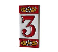Carrelage de maison en céramique avec chiffres et lettres, motif floral rouge, taille des carreaux : 7,5 cm x 3,5 cm, cadres de 2 à 10 carreaux (3)