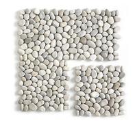 Carrelage de mosaïque (Boite de 1m²)/Galet de mer / Maille décorative aspect pierre coloris marron mat - 33 x 33 cm