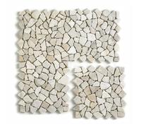 Carrelage de mosaïque (Boite de 1m²)- Plaque mosaïque mur et sol en marbre naturel coloris blanc - 30 x 30 cm
