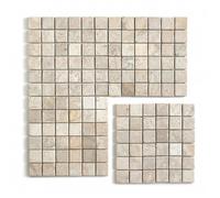 Carrelage de mosaïque (Boite de 1m²), Plaque mosaïque mur et sol en marbre naturel coloris blanc - 30 x 30 cm