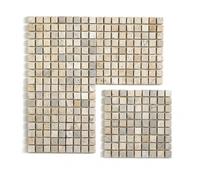 Carrelage de mosaïque (Boite de 1m²) / Plaque mosaïque mur et sol en marbre naturel coloris blanc mat - 30 x 30 cm
