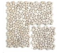 Carrelage de mosaïque (Boite de 1m²) / Plaque mosaïque mur et sol en marbre naturel coloris blanc mat - 33 x 33 cm - PEGANE - Blanc G