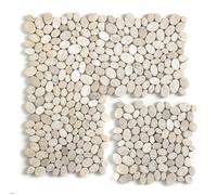 Carrelage de mosaïque (Boite de 1m²) / Plaque mosaïque mur et sol en marbre naturel coloris blanc mat - 33 x 33 cm