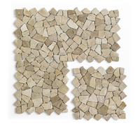 Carrelage de mosaïque (Boite de 1m²), Plaque mosaïque mur et sol en marbre naturel coloris marron - 30 x 30 cm