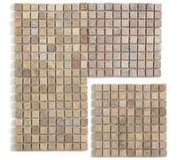 Carrelage de mosaïque (Boite de 1m²) / Plaque mosaïque mur et sol en marbre naturel coloris rose mat - 30 x 30 cm - -