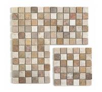 Carrelage de mosaïque (Boite de 1m²) - Plaque mosaïque mur et sol en marbre naturel multicolore - 30 x 30 cm