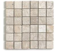 Pegane Carrelage de mosaïque marbre - Blanc