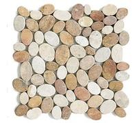 Pegane Carrelage Mosaïque Blanc et Beige Mat - 33 x 33 cm
