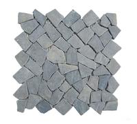 Carrelage de mosaïque-Plaque mosaïque mur et sol en marbre naturel coloris gris - 30 x 30 cm