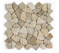 Carrelage de mosaïque-Plaque mosaïque mur et sol en marbre naturel coloris marron - 30 x 30 cm