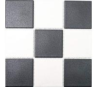 Carrelage mosaïque carré damier R10B noir et blanc antidérapant en céramique bac de douche antidérapant sol cuisine salle de bain