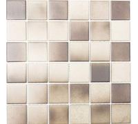 Carrelage mosaïque carré mélange beige/marron antidérapant R10 C céramique premium antidérapant bac de douche cuisine salle de bain WC