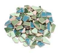 Carrelage Mosaique en Céramique Émaillée Irrégulière 200g | Éclats Verts à Surface Brillante, Bords Adaptés au Jointoiement, pour Vases, Plateaux, Décoration Intérieure et Art de Table