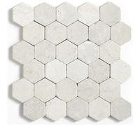 Pegane Carrelage Mosaïque en Marbre Blanc - 33 x 33 cm