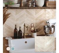 Carrelage mural auto-adhésif - 5/10/30 feuilles de 11,4" X 9" - Carrelage autocollant 3D à coller et à peler pour cuisine, salle de bain, carrelage mural imperméable et résistant à l'huile, stickers d