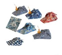 Carrés de tissu japonais en coton 30 cm | Design Furoshiki traditionnel, alternatif, emballage sans plastique, pour un style polyvalent, tissu lavable