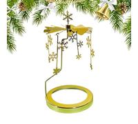 Carrousel de bougies de Noël,tourne-bougies de Noël | Chandeliers de | flocon de neige - Bougeoir rotatif doré en acier inoxydable, bougeoir pour décorations romantiques de mariage et de fête de n