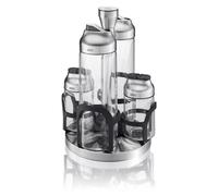 GEFU Carrousel à vinaigre, huile et épices KIPPO - 5 pièces, acier inoxydable argent
