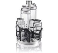 GEFU Carrousel à vinaigre, huile et épices KIPPO - 5 pièces, acier inoxydable argent