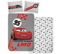 Cars Flash McQueen Housse de Couette Bébé 100x135 + Taie 40x60 100% Coton | Parure de lit bébé réversible | Coton naturel doux respirant | Disney Pixar officiel | Garçon 0-3 | Barreaux