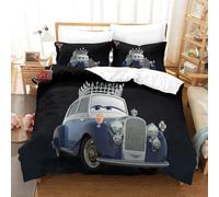 Cars Housse De Couette D Imprim¿¿ Thequeen- Parure De Lit Microfibreavec Fermeture ¿¿Clair Housse Couette Imprim¿¿ Avec Taies D'oreiller Single£¿Xcm£©