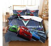 Cars Sets Housse De Couette Avec Taies D'oreiller,D Car Imprim¿¿ Microfibre Literie Parure De Lit Linge De Lit Avec Fermeture ¿¿Clair King£¿Xcm£©