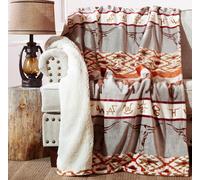 Carstens, INC. Couverture surdimensionnée en Polaire Sherpa Ultra Douce de qualité supérieure - 137,2 x 172,7 cm, Corne Longue