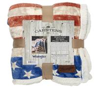 Carstens, Inc. Couverture surdimensionnée/Plaid en Polaire et Peluche Sherpa Ultra Douce, 137,2 x 172,7 cm, thème Cow-Boy, Drapeau américain