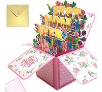 Carte Anniversaire Maman Bouquet de Fleurs Pop-up Carte de Fête de Mères 3d | Avec Enveloppe Cadeau Pour Montrer l'amour à la Meilleure Maman du Monde (style A7)